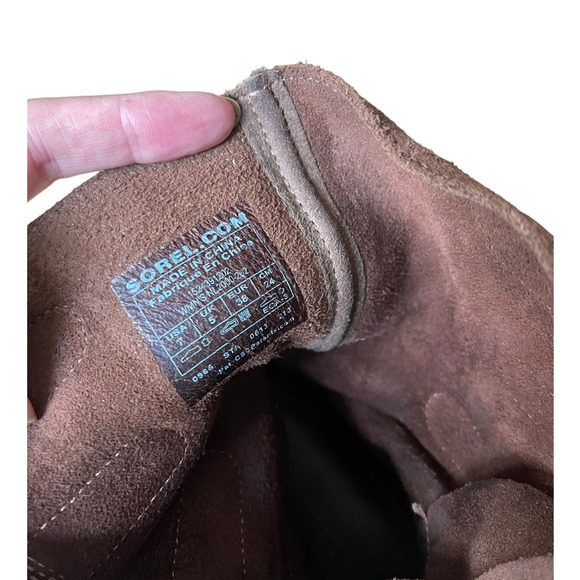 Sorel Womans 7 Scotia Distressed Waterproof Leather Lace Up Boots Suede Brown - Picture 6 of 6